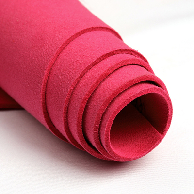 cuoio sintetico del PVC di 1.0mm Rose Red Microfiber Leather Fabric per le scarpe